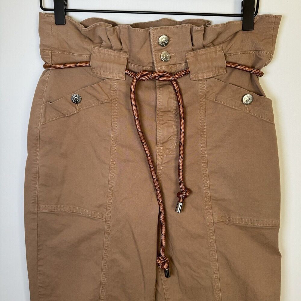 Veronica Beard Pants Womens 29 Karter Straight Leg High Rise Camel Patch Pockets - Picture 5 of 16